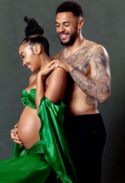Soon-to-be parents Andre Gray and Leigh-Anne Pinnock.